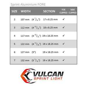 Vulcan Sprint Light Aluminium Toe Clipped Fore