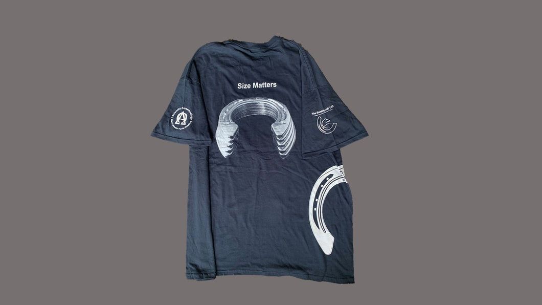 Short Sleeved Black T-Shirt (Size Matters)